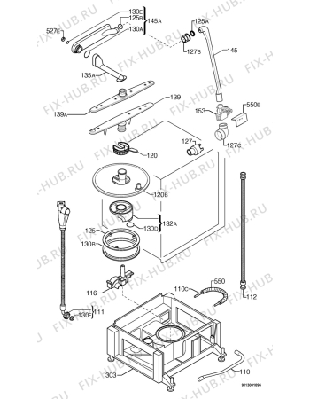 Взрыв-схема посудомоечной машины Faure LVI761J - Схема узла Hydraulic System 272